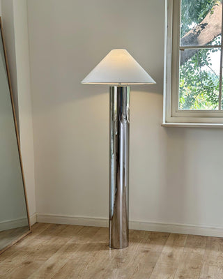 Theo Chrome Minimalist Iron Floor Light