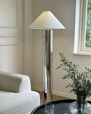 Theo Chrome Minimalist Iron Floor Light