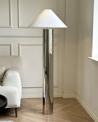 Theo Chrome Minimalist Iron Floor Light