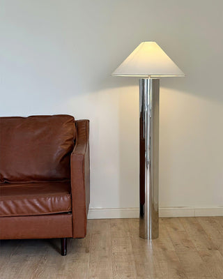 Theo Chrome Minimalist Iron Floor Light