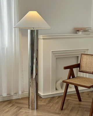 Theo Chrome Minimalist Iron Floor Light