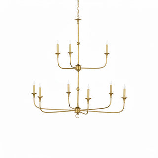 Thousand Mid-Century Modern Brass Chandelier