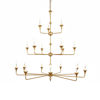 Thousand Mid-Century Modern Brass Chandelier