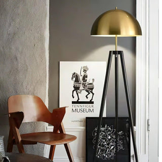 Three Legged Gold Gong Modern Iron Floor Light
