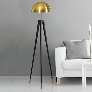 Three Legged Gold Gong Modern Iron Floor Light