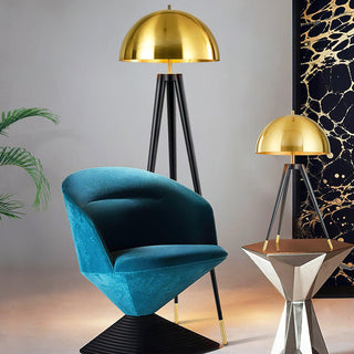 Three Legged Gold Gong Modern Iron Floor Light