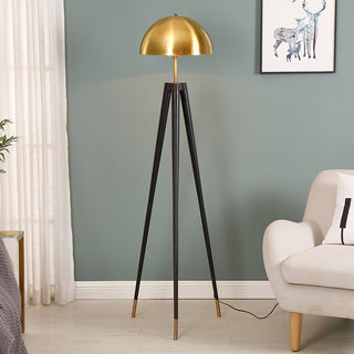 Three Legged Gold Gong Modern Iron Floor Light