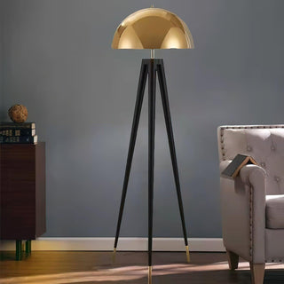 Three Legged Gold Gong Modern Iron Floor Light