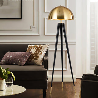 Three Legged Gold Gong Modern Iron Floor Light