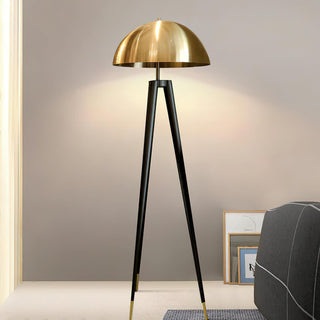 Three Legged Gold Gong Modern Iron Floor Light