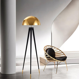 Three Legged Gold Gong Modern Iron Floor Light