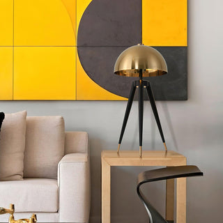 Three Legged Gold Gong Contemporary Iron Table Light