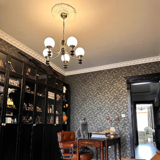 Tina Mid-Century Modern Wood Chandelier