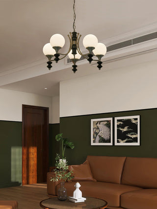 Tina Mid-Century Modern Wood Chandelier