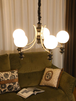 Tina Mid-Century Modern Wood Chandelier
