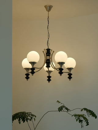 Tina Mid-Century Modern Wood Chandelier