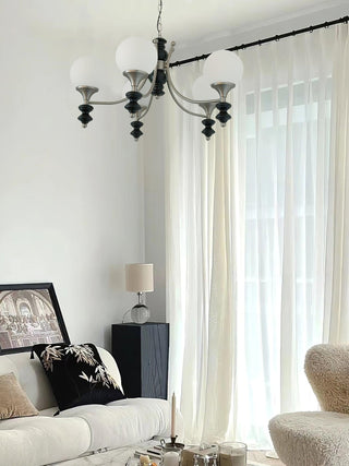 Tina Mid-Century Modern Wood Chandelier