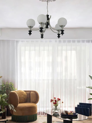 Tina Mid-Century Modern Wood Chandelier