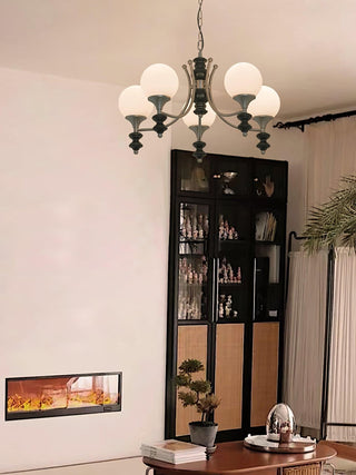 Tina Mid-Century Modern Wood Chandelier