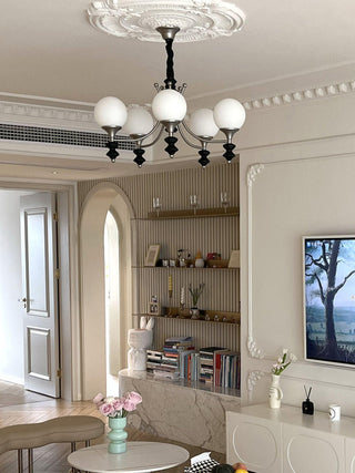 Tina Mid-Century Modern Wood Chandelier
