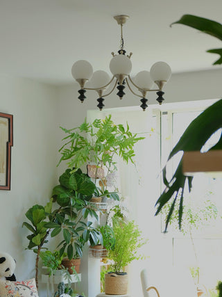 Tina Mid-Century Modern Wood Chandelier
