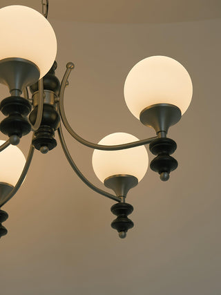 Tina Mid-Century Modern Wood Chandelier