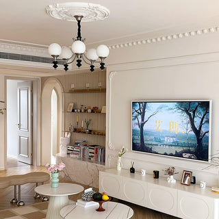 Tina Mid-Century Modern Wood Chandelier