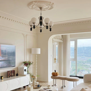 Tina Mid-Century Modern Wood Chandelier
