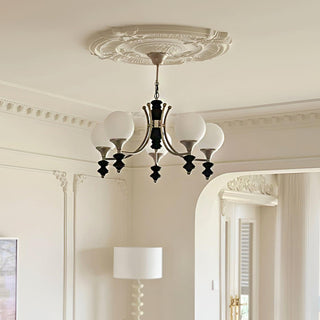 Tina Mid-Century Modern Wood Chandelier