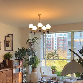 Tina Mid-Century Modern Wood Chandelier