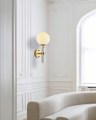 Lynor Modern Marble Glass Wall Sconce