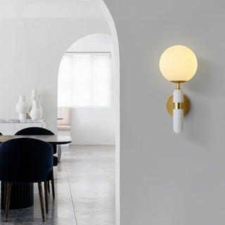 Lynor Modern Marble Glass Wall Sconce