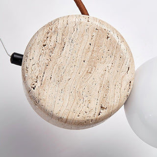 Tranquil Glow Minimalist Travertine Pendant Light