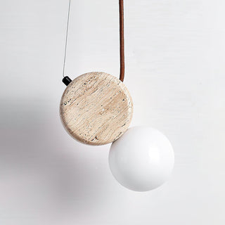 Tranquil Glow Minimalist Travertine Pendant Light