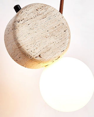 Tranquil Glow Minimalist Travertine Pendant Light