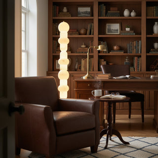 Lira Stacked Alabaster Floor Lamp
