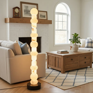 Lira Stacked Alabaster Floor Lamp