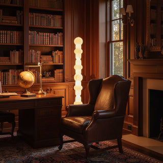 Lira Stacked Alabaster Floor Lamp
