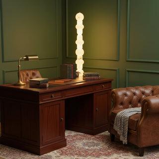 Lira Stacked Alabaster Floor Lamp