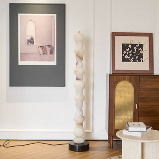 Lira Stacked Alabaster Floor Lamp