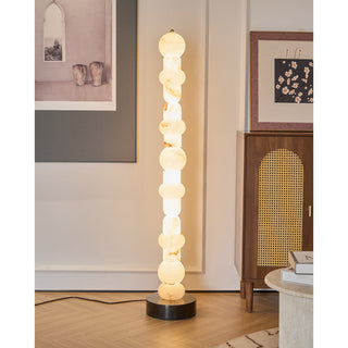 Lira Stacked Alabaster Floor Lamp