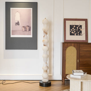 Lira Stacked Alabaster Floor Lamp