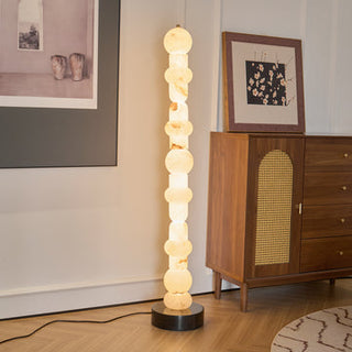 Lira Stacked Alabaster Floor Lamp