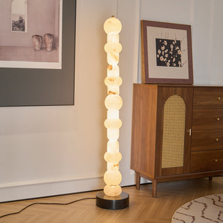 Lira Stacked Alabaster Floor Lamp