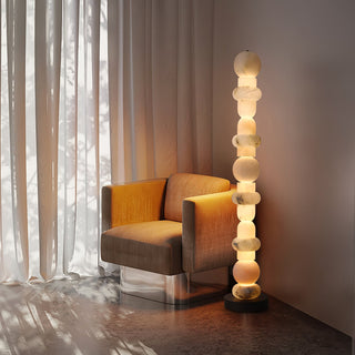Lira Stacked Alabaster Floor Lamp
