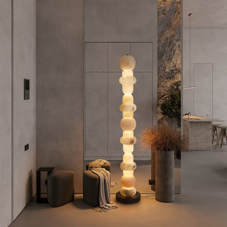 Lira Stacked Alabaster Floor Lamp