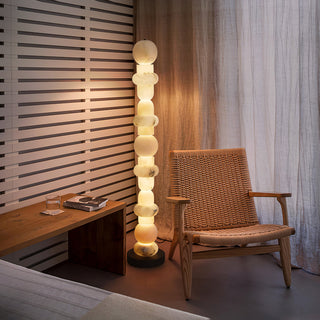 Lira Stacked Alabaster Floor Lamp
