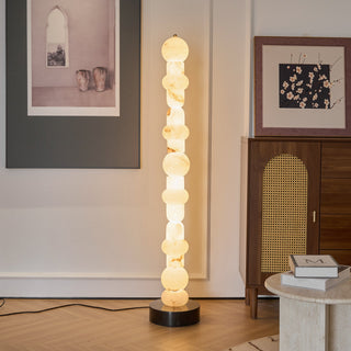 Lira Stacked Alabaster Floor Lamp