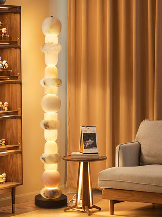 Lira Stacked Alabaster Floor Lamp