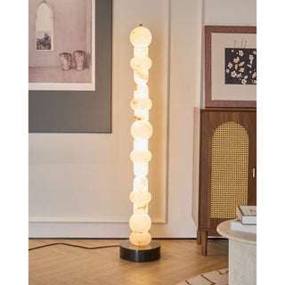 Lira Stacked Alabaster Floor Lamp